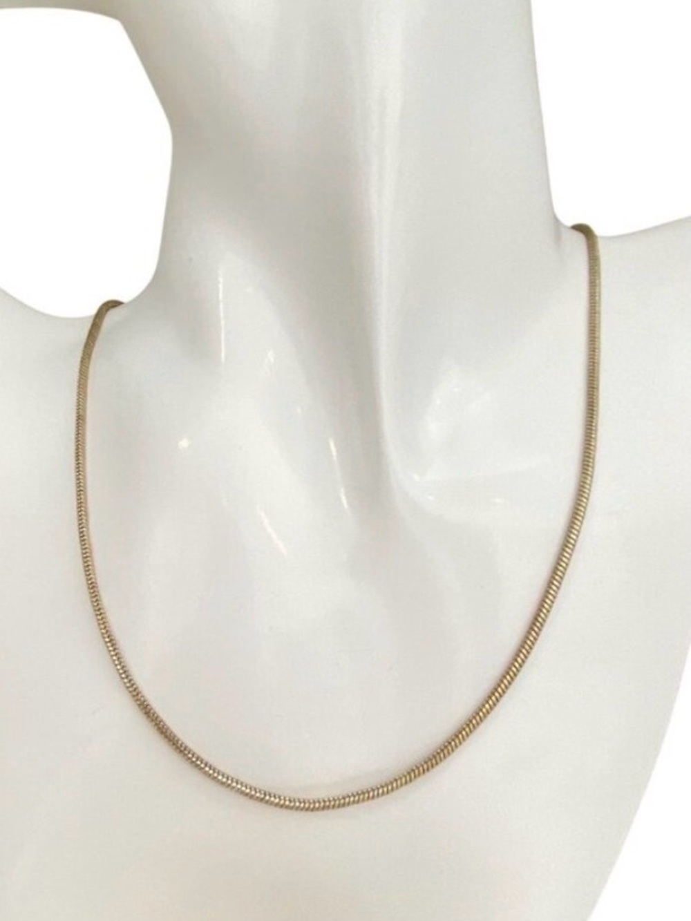 Avon Vintage Silver-Tone Snake Chain Necklace With Lobster Clasp - Timeless Mini